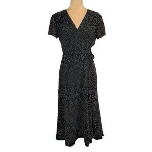 VTG 90s Talbots Polkadot Silk Midi Dress Sz 6 Preppy Fairy Grunge Feminine